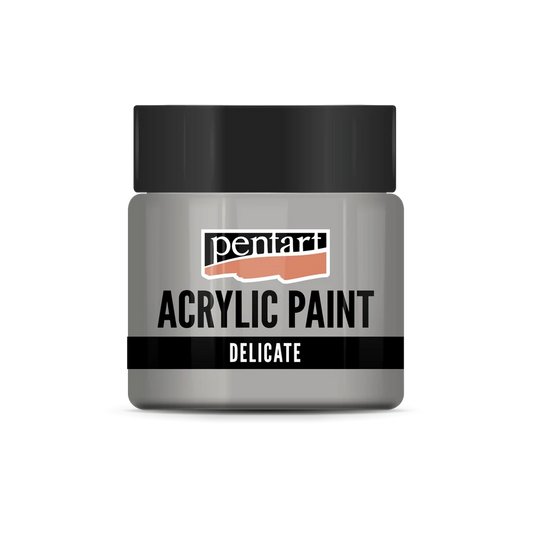SILVER- DELICATE METALLIC ACRYLIC PAINT, 50 ML