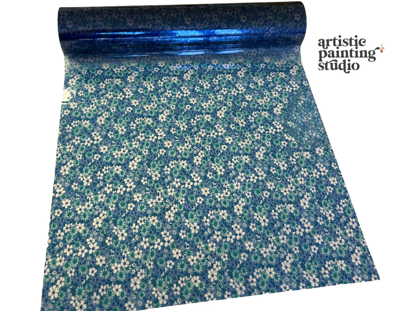 FAITH FLOWERS (TRANSPARENT) Rub On Metallic Foil by APS - Textile Friendly