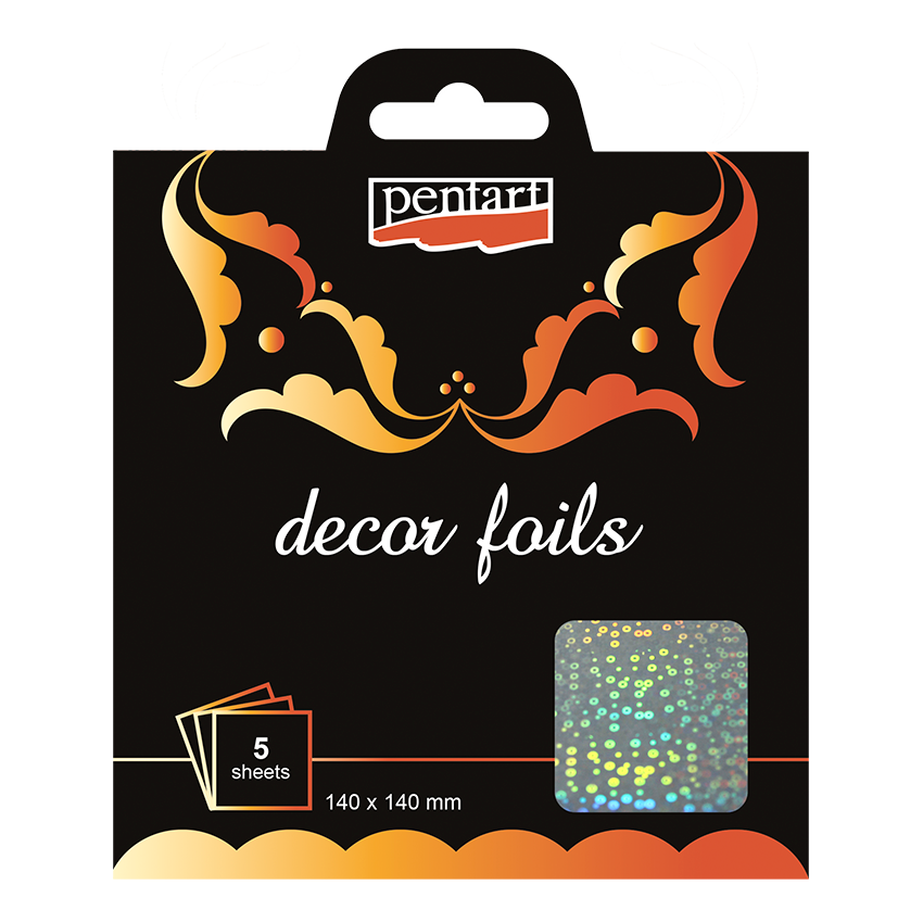 HOLOGRAM CHAMPAGNE- DECOR FOILS METALLIC GOLD 14 X 14 CM 5 SHEETS/PACK