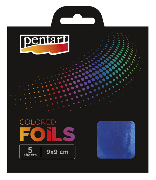 BLUE - COLOURED FOIL SHEETS 9X9 CM 5 SHEETS/PACK