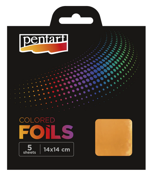 BAROQUE GOLD- COLOURED FOIL SHEETS 14X14 CM 5 SHEETS/PACK