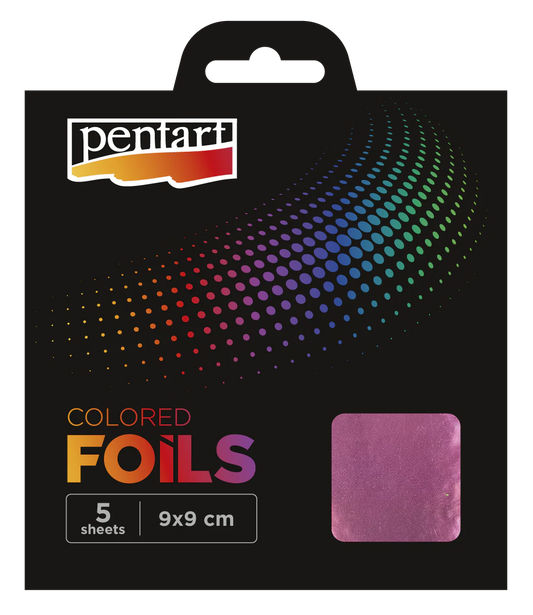 PINK- COLOURED FOIL SHEETS 9X9 CM 5 SHEETS/PACK