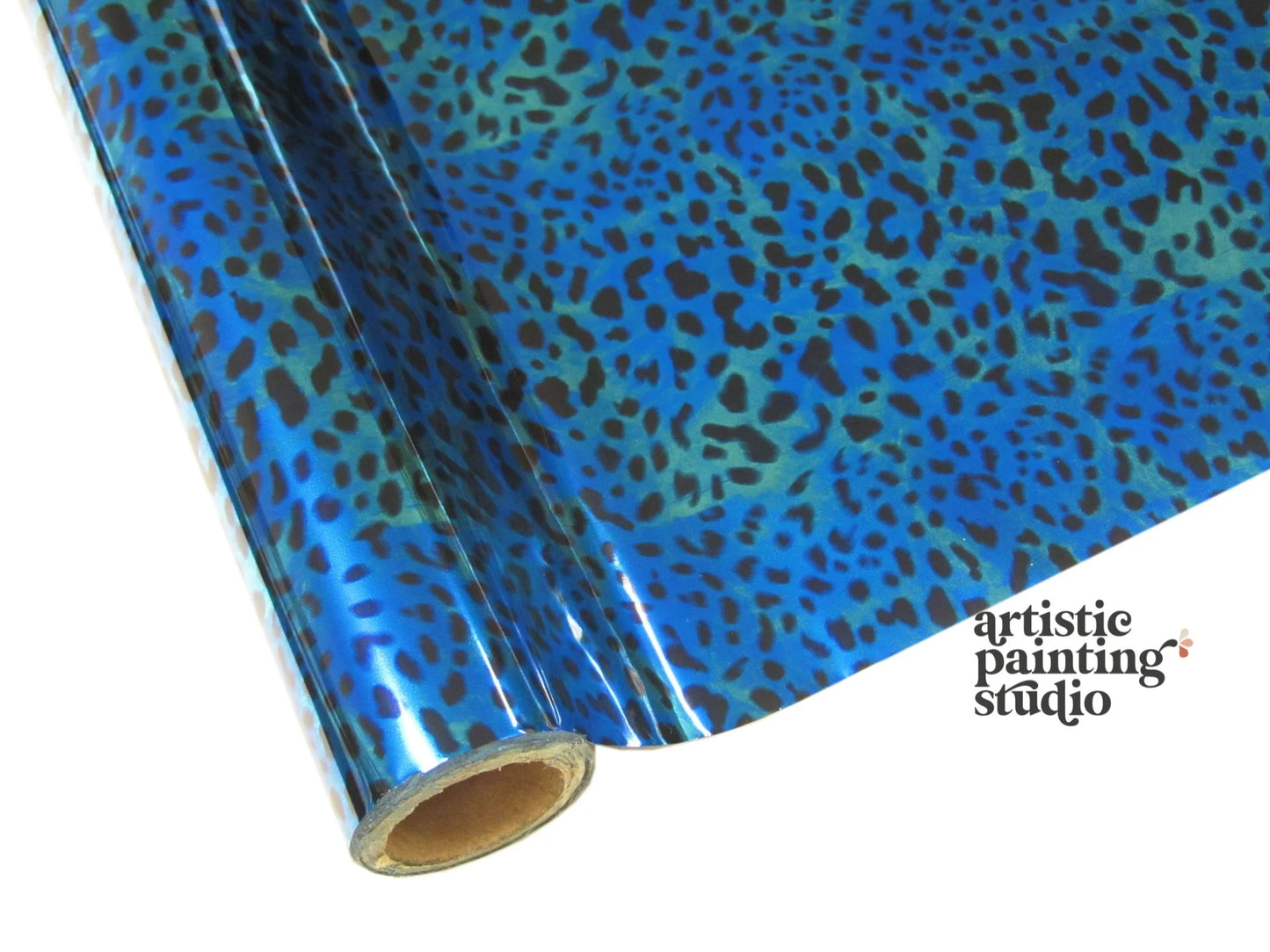 LEOPARD BLUE/TEAL Rub On Metallic Foil by APS - Textile Friendly