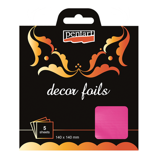 METALLIC MAGENTA- DECOR FOILS METALLIC GOLD 14 X 14 CM 5 SHEETS/PACK
