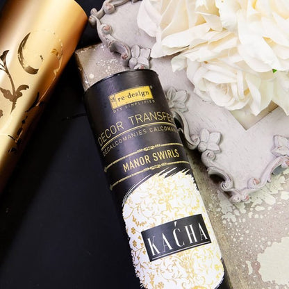 MANOR SWIRLS GOLD FOIL TRANSFER- KACHA FURNITURE
