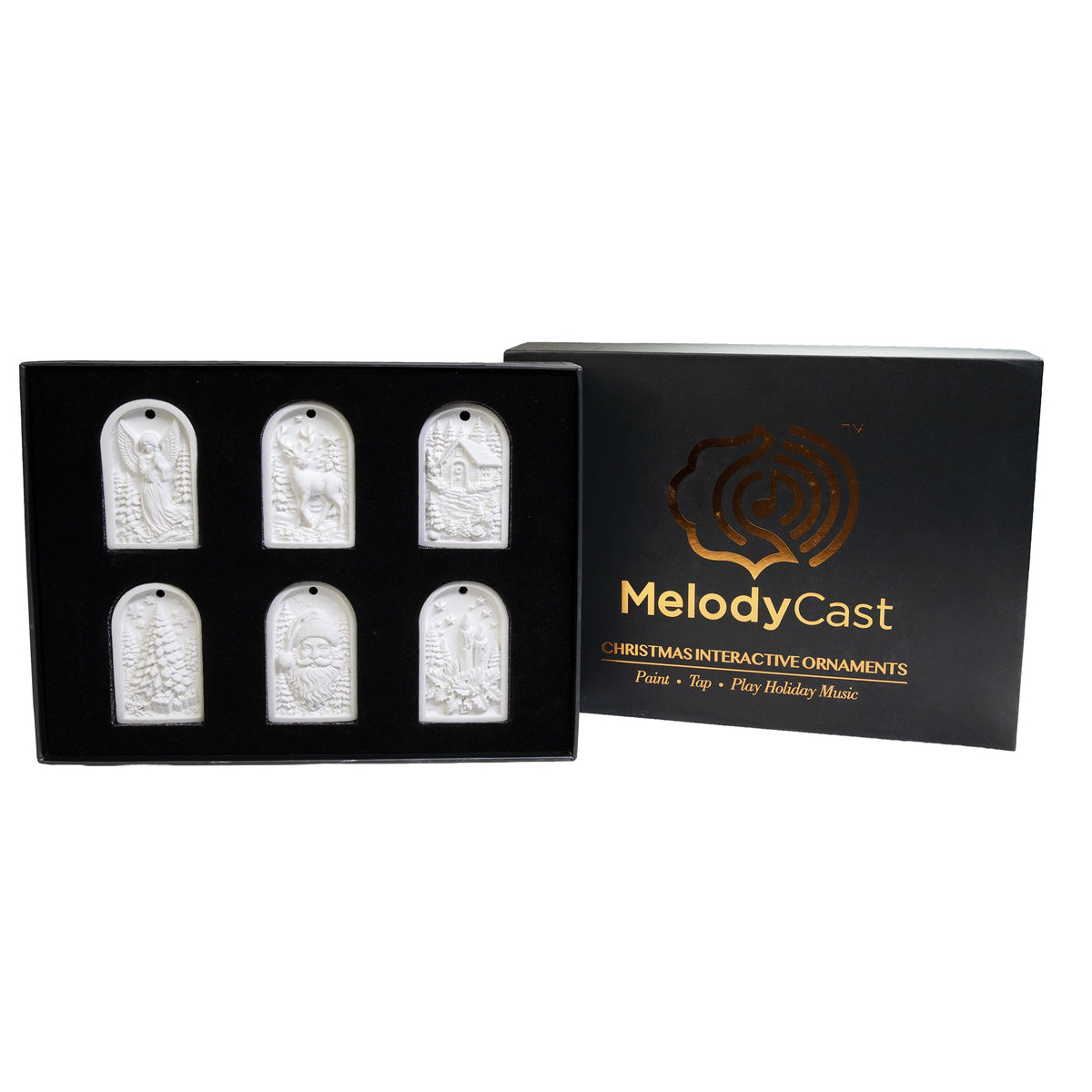 MelodyCast: Paint-Tap-Play Christmas Ornaments (Set of 6)