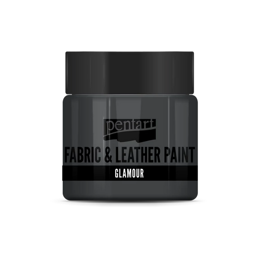 OLD SILVER -GLAMOUR FABRIC & LEATHER PAINT, 50 ML