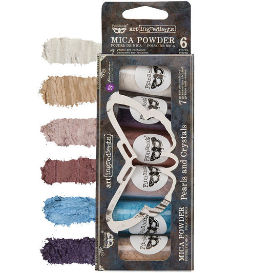 ART INGREDIENTS – MICA POWDER SET – PEARLS AND CRYSTALS – 6 BOTTLES X 7 GRAMS EACH