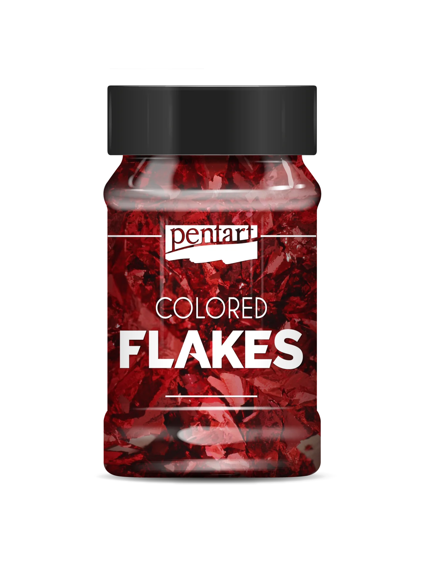 RED- COLOURED FOIL FLAKES MIN. 1 G