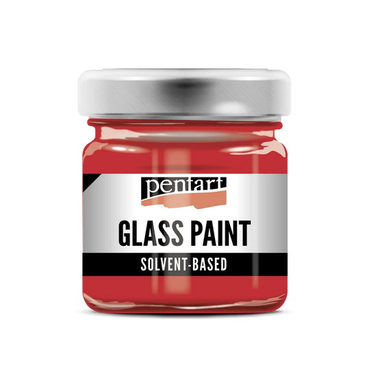 RED- GLASS PAINT SOLVENT BASED, 30 ML