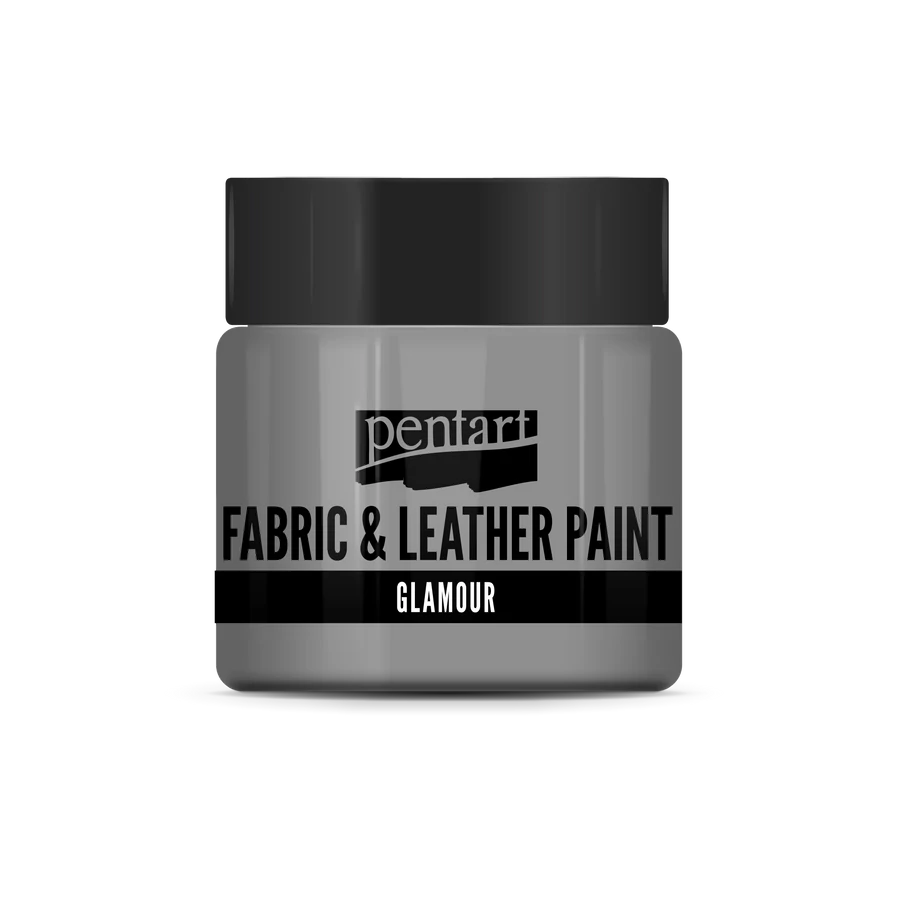 SILVER -GLAMOUR FABRIC & LEATHER PAINT, 50 ML