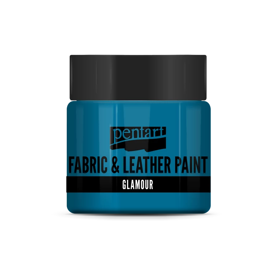 SILVERY BLUE -GLAMOUR FABRIC & LEATHER PAINT, 50 ML