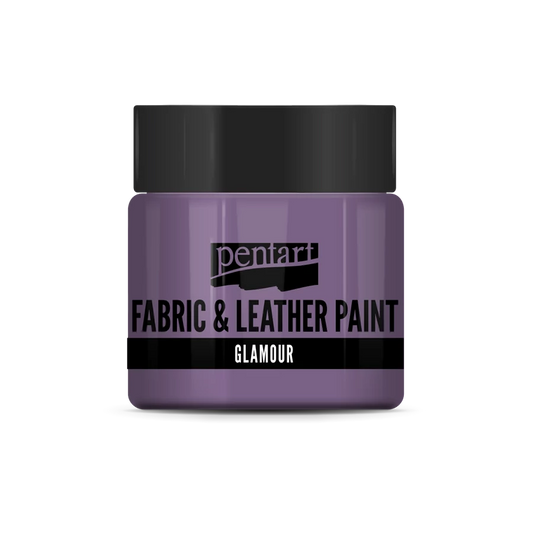 SILVERY PURPLE -GLAMOUR FABRIC & LEATHER PAINT, 50 ML
