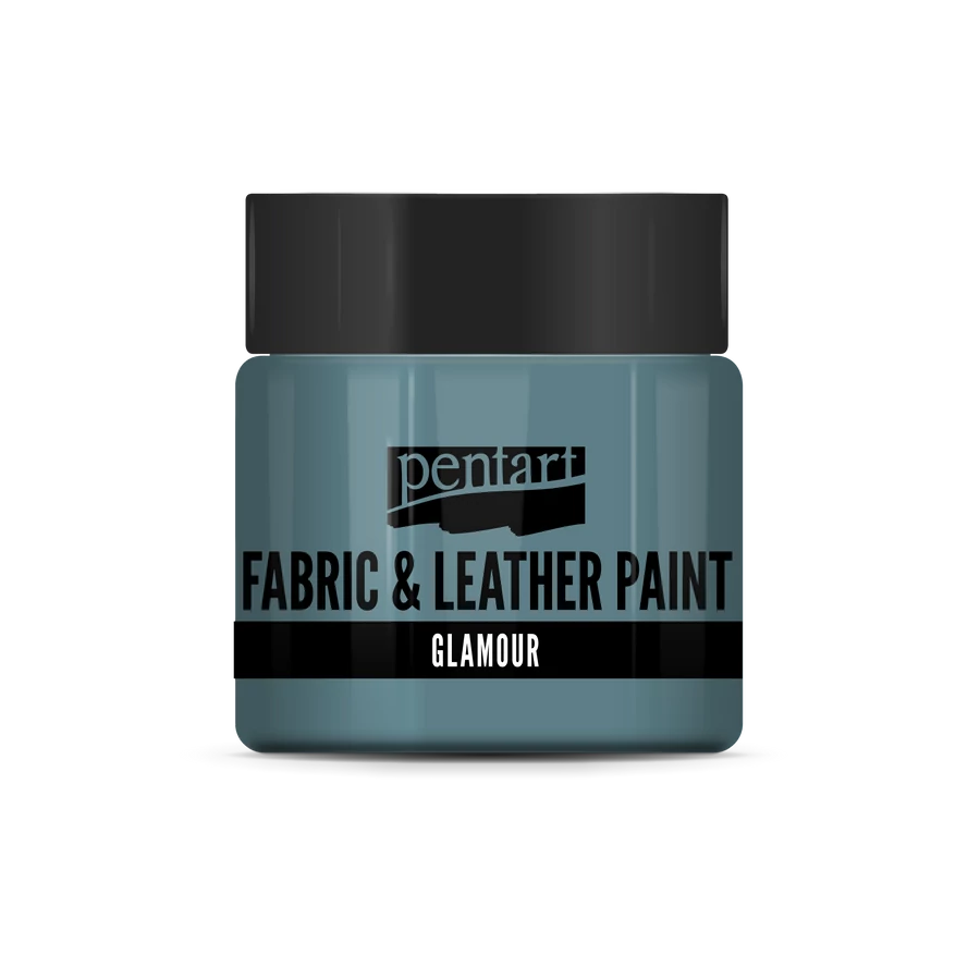 SILVERY TURQUOISE -GLAMOUR FABRIC & LEATHER PAINT, 50 ML