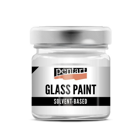 WHITE- GLASS PAINT SOLVENT BASED, 30 ML